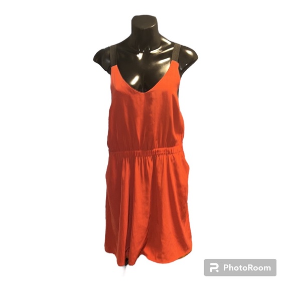 Short, Open Back, Halter Dress | Burnt Orange & Black | Size Small | Paula RC - Picture 1 of 6
